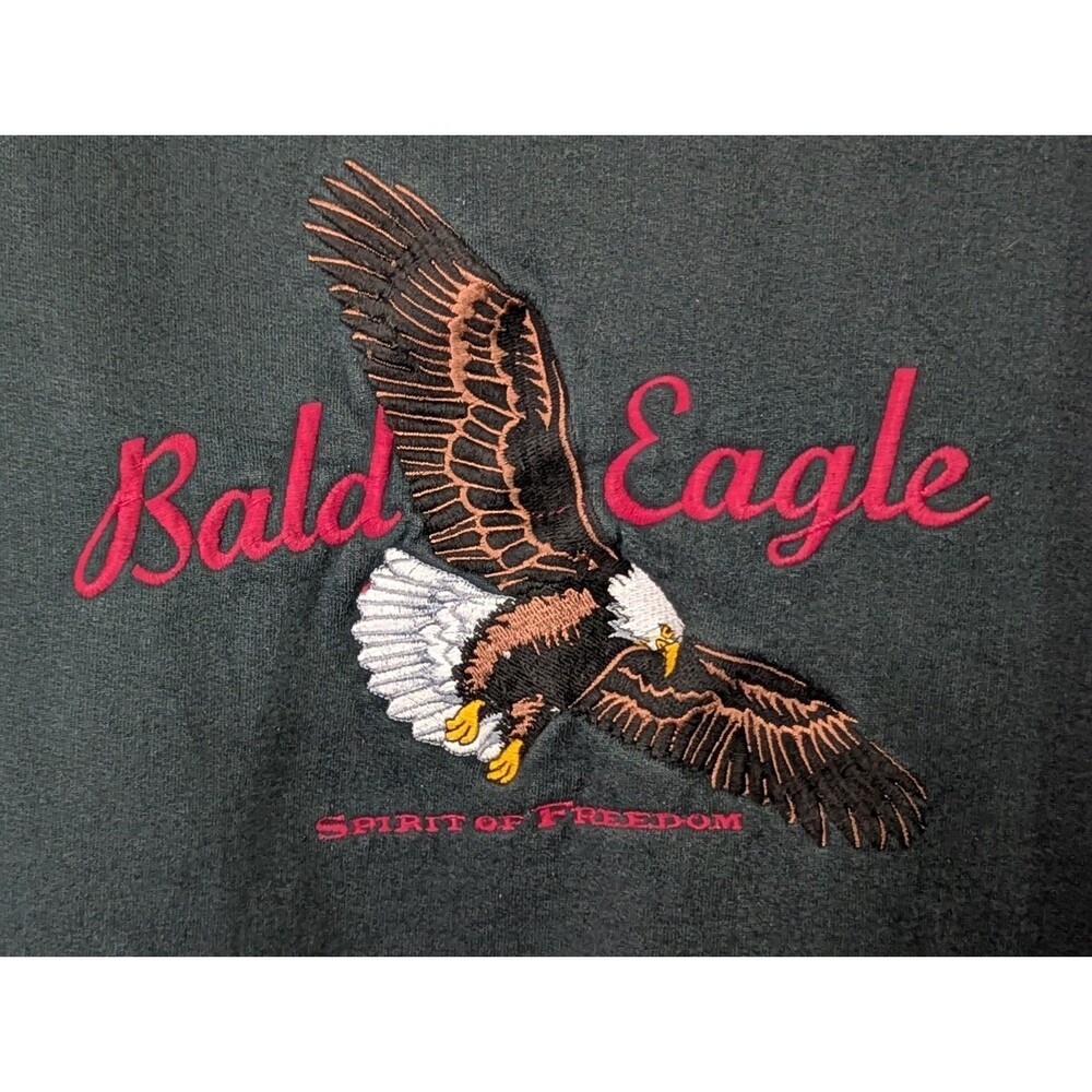 VTG Headwaters Sweatshirt Mens XXL Green Bald Eagle Spirit of Freedom Patriotic